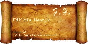Füzfa Henrik névjegykártya